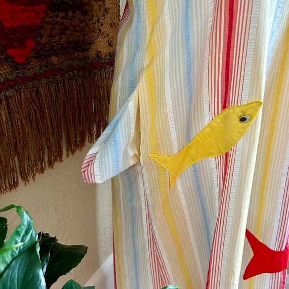 Vintage 1960s Alice of California Striped Kaftan Dress. Maxi Dress Caftan Dress, - Picture 10 of 16